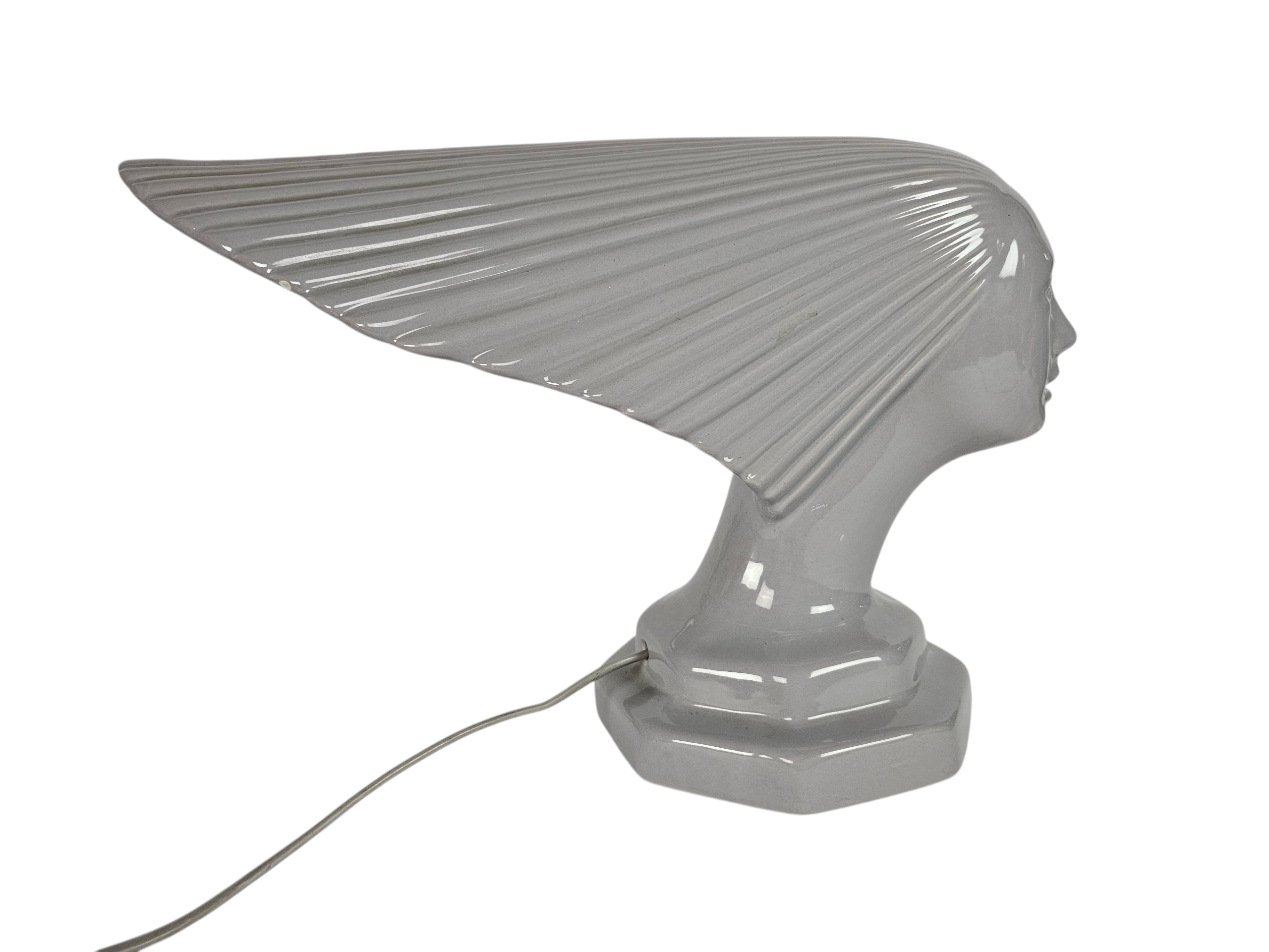 Vintage  - Rene Lalique stijl - design Hubert Olivier -  tafellamp - keramiek -  Frankrijk - 1960's
