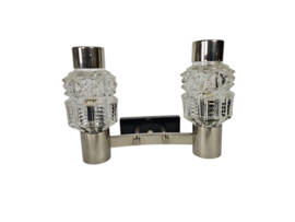 Attr. Staff Leuchten - wandlamp - chroom - kristal - W-Germany - 70's
