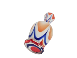 V.B. Opaline - Florence - Empoli glas - oranje/blauw/wit - Vetreria di Borgonovo - Italie - 60's