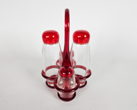 Guzzini - Made In Italy - Glas Cruet set - design Elisabeth Vidal - Italie - 90's