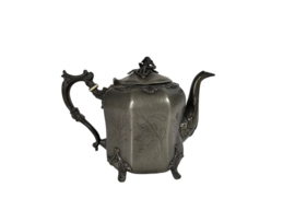 Victorian -Cartwhright & Son -  theepot - tin - gegraveerd - 19e eeuw