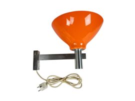 Space Age -  Vintage - Aluminium wandlamp met kunststof kap - mid century