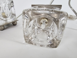 Vandeheg - Kubus - glazen ice lampen - set (2) - glas - metaal - halogeen - 90's