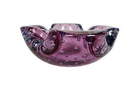 Murano - Sommerso - bullicante - ingesloten luchtbellen - roze - blauw - Italie - 70's
