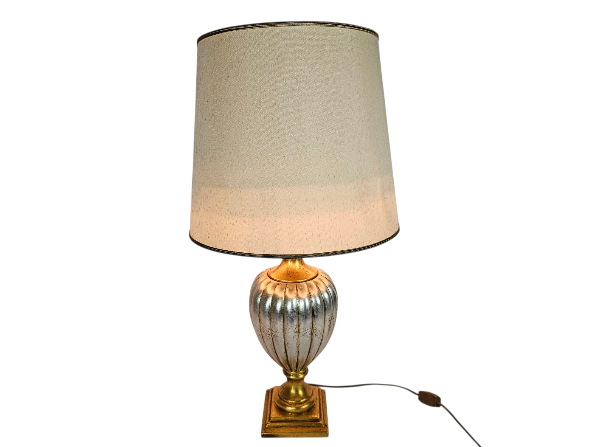 Table  -  desklamp - Made in Italy - gold - silver - Hollywood Regency style - 90's