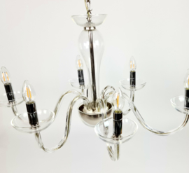Stout verlichting - Dutch design - 6 arms kroonluchter - Murano stijl - vetri - glas - kristal - 90's