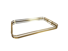 Hollywood Regency - dienblad - messing - glas - Italie - 3e kwart 20e eeuw