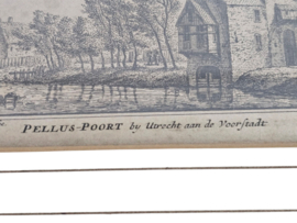Pellus-Poort bij Utrecht aan den Voorstadt - A. Rademaker fec. - ets - 1730