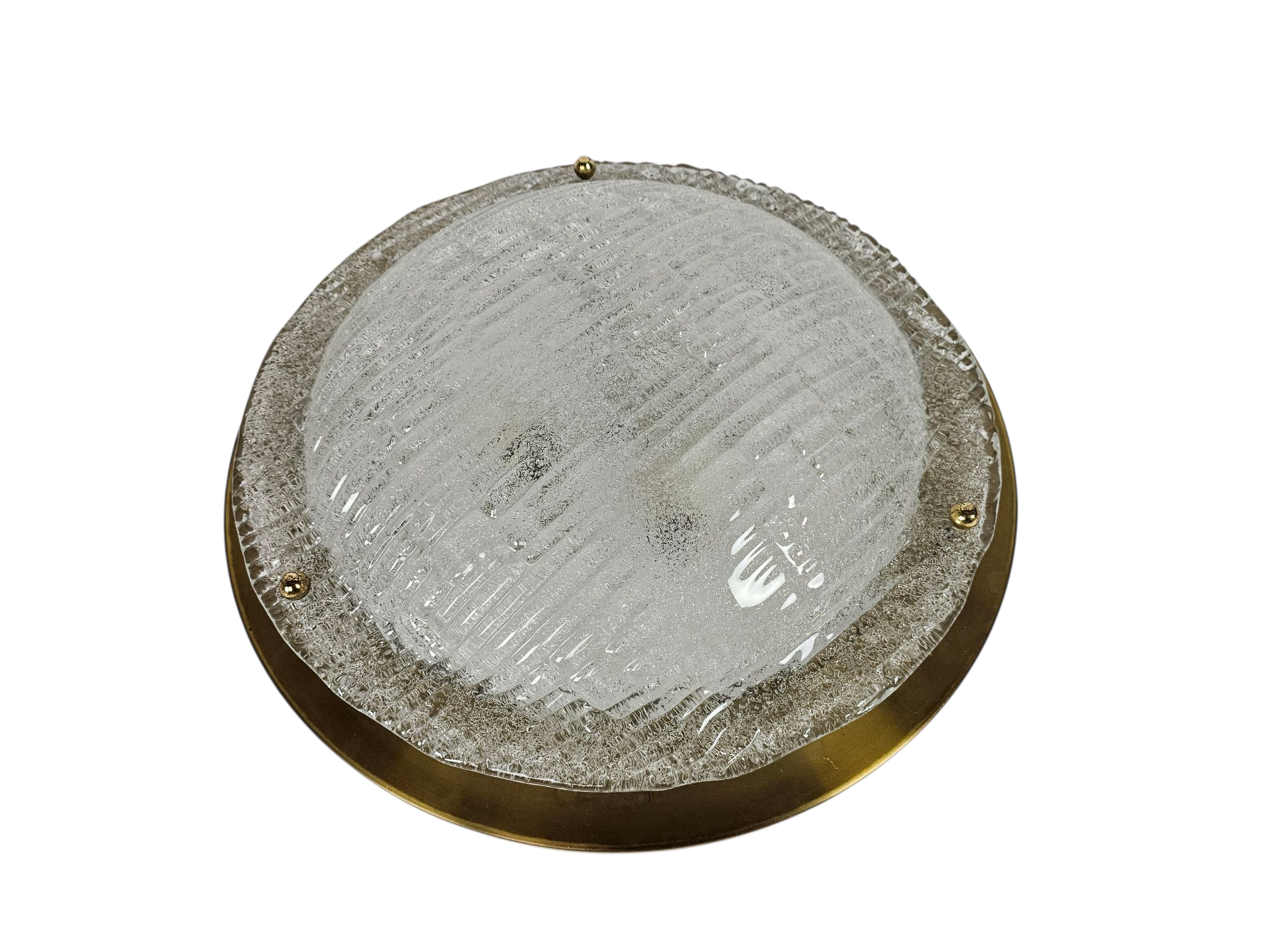 Hillebrand Leuchten - Hollywood Regency stijl -  'frosted' glas - messing - 80's