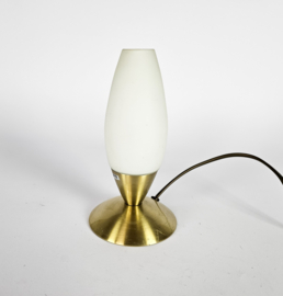 R.S.- Leuchten - tafellamp - kelklamp - melkglas - messing - 80's