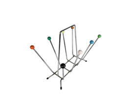 Lectuurbak Charles And Ray Eames stijl -  Atomic -  chroom - hout -  Sputnik - 80's