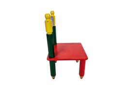 Potlood stoeltje - kinderstoeltje - Memphis stijl - hout
