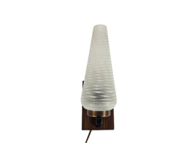 Attr. Philips - teak - satijnglas - messing- Holland - 60's