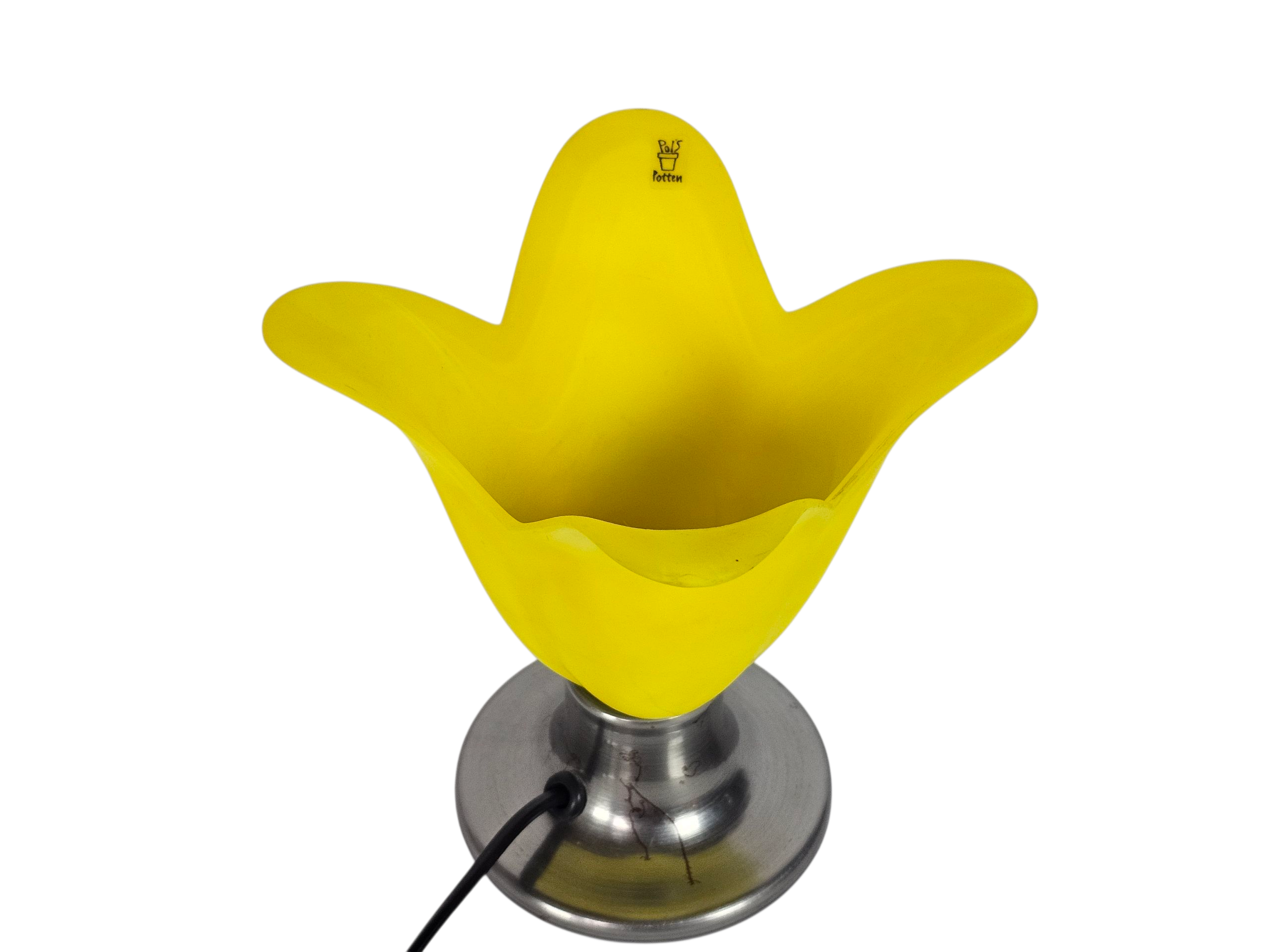Dutch design - Pols Potten - tafellamp -  kelk verlichting - glas - metaal - 90's