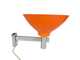 Space Age -  Vintage - Aluminium wandlamp met kunststof kap - mid century