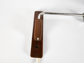 Vintage - ellebooog/knikarm wandlamp - teak - chroom - 1960's