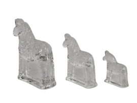 Lindshammar Glasworks Sweden - Dala Horse (3) - Kristal - Zweden - 70's