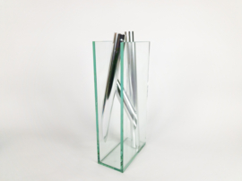 Lisa Mori voor Inn - Inn Crystal glass -  Modernist - glas - kristal - Aluminium - vaas - 90's