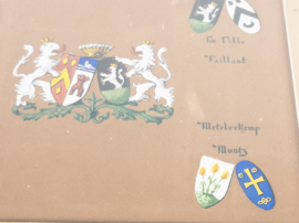 Heraldiek - familiewapens - Hogermaard  van Tets -  Heeneman Van Wolfswinkel - De Tille Vaillant - Metelerkamp -Muntz  -