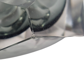 Murano - Flavio Poli - Seguso - Sommerso - Asbak - helder glas - grijs - Italie - 1960's