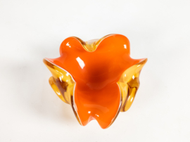 Murano - zeester vormige - asbak - oranje/geel/oker kleurig - 60's