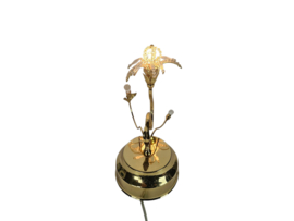 Hollywood Regency stijl - messing - verguld - kristal - wandlamp - 80s