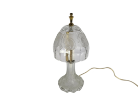 Vintage - kristal - geslepen glas - bloemmotief - tafellamp - 90's