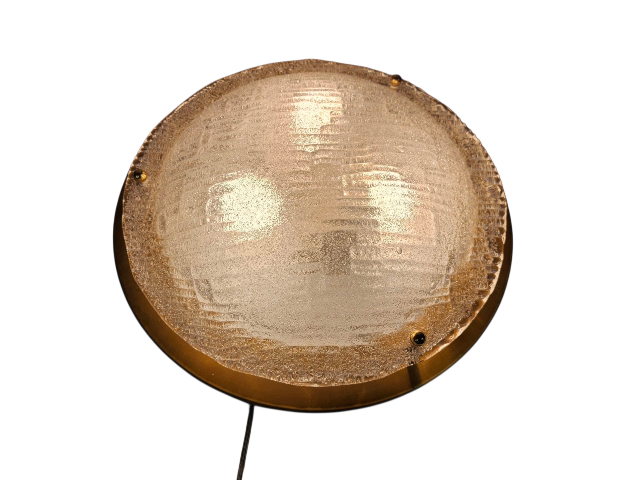 Hillebrand Leuchten - Hollywood Regency stijl -  'frosted' glas - messing - 80's