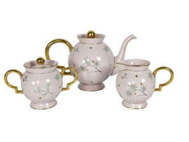 Johann Haviland Bavaria - 9 delig servies - 24K goud-   porselein - 1e helft 20e eeuw