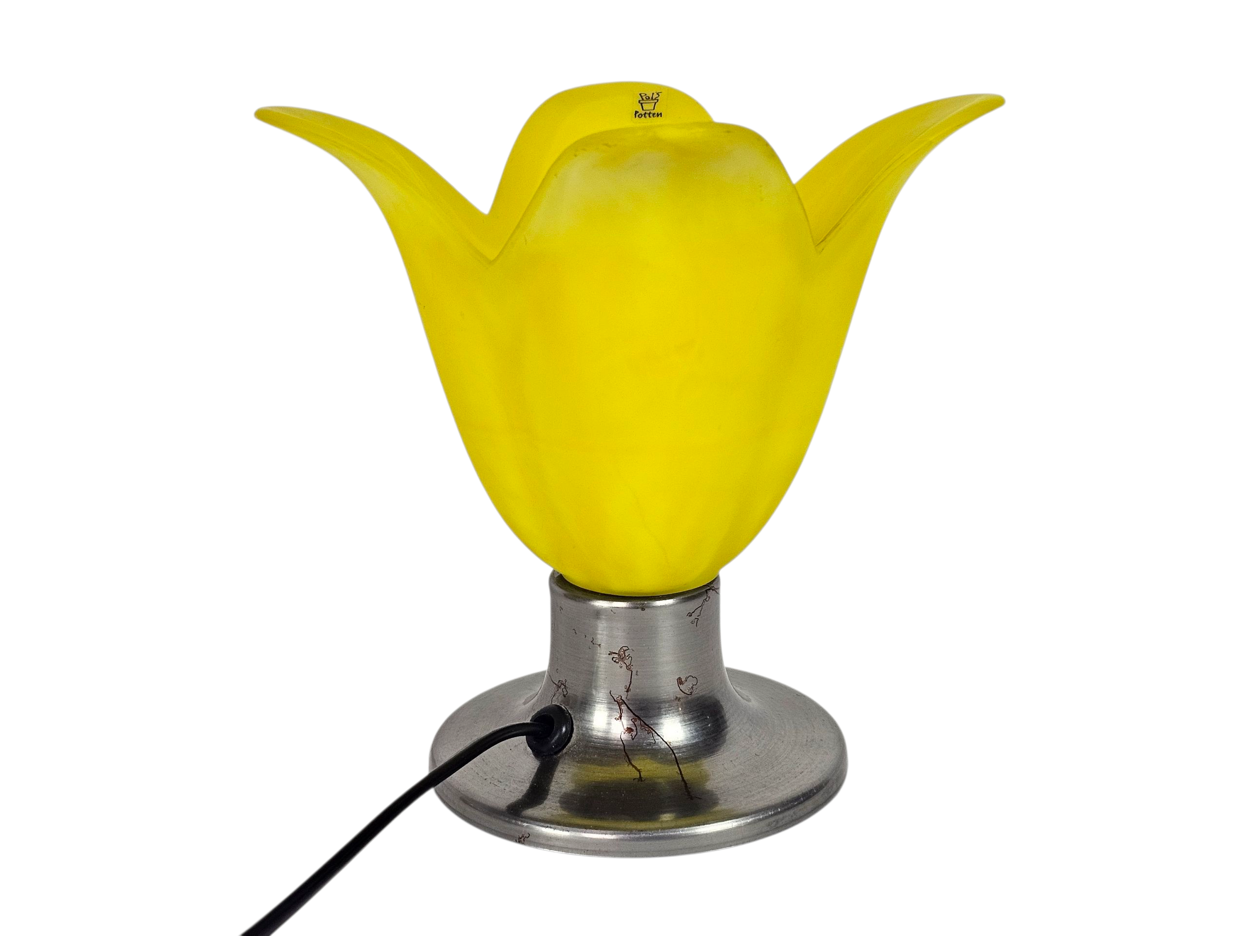 Dutch design - Pols Potten - tafellamp -  kelk verlichting - glas - metaal - 90's