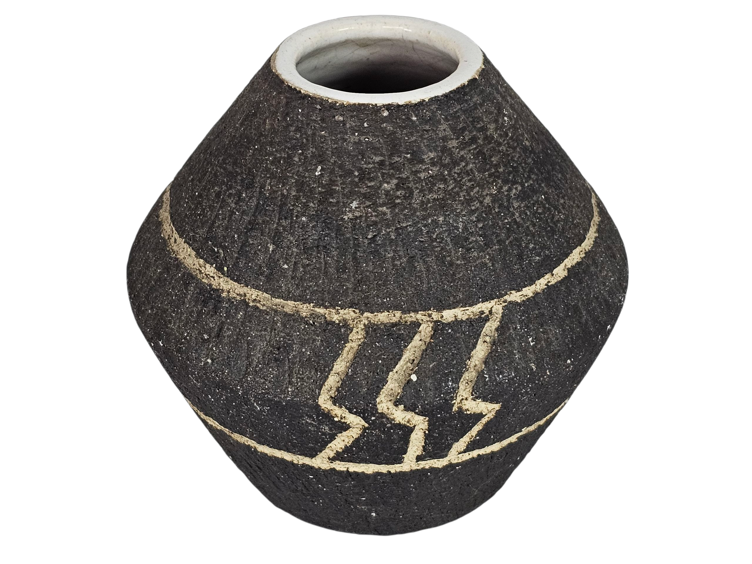 Pieter Groeneveldt -  sgraffito vaas - aardewerk - Made in Holland - 60's