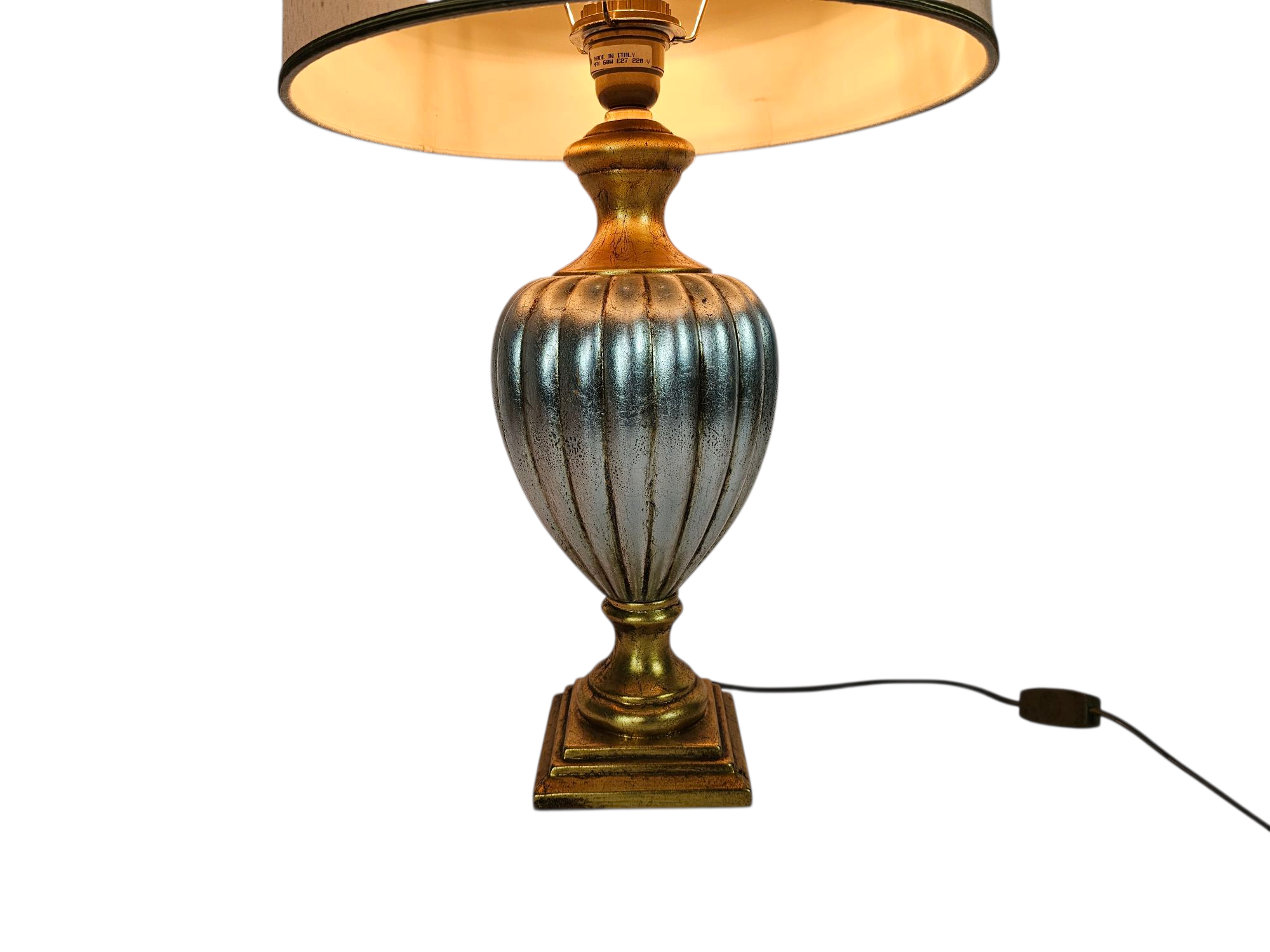 Table  -  desklamp - Made in Italy - gold - silver - Hollywood Regency style - 90's