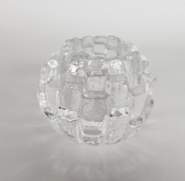 Kosta Boda - design Bengt Edenfalk - 'Iglo' - kristal - kaarsenhouder - 3e kwart 20e eeuw