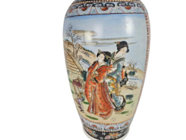 Vintage - Satsuma Geisha - XL Vaas - porselein - China - 3e kwart 20e eeuw