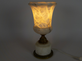 Pegasam - Alabast - natuursteen - tafellamp - tafellamp - Spanje  - kelklamp - 1970