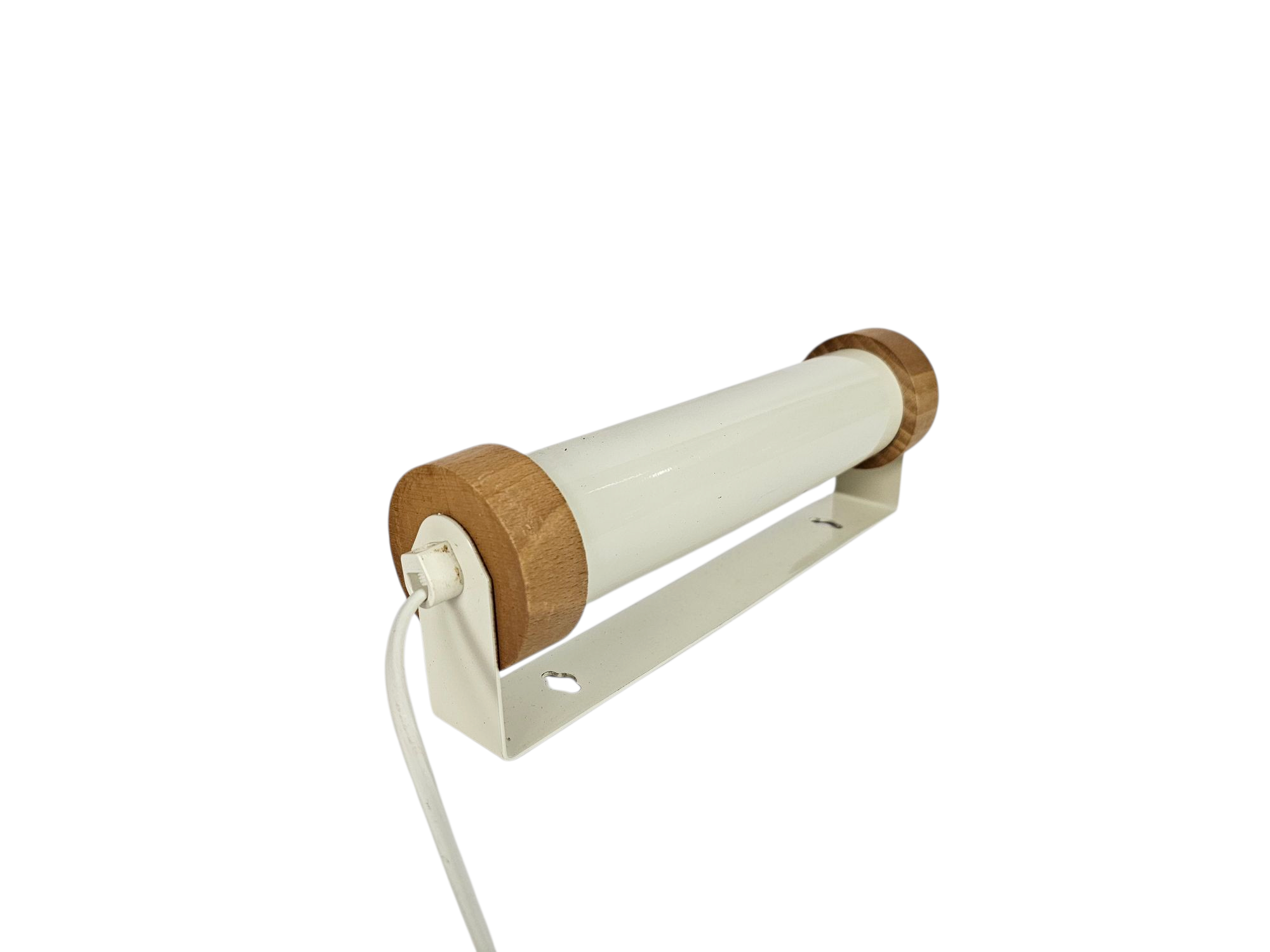 Dutch design  - bedlampje - metaal - hout - crème -  90's