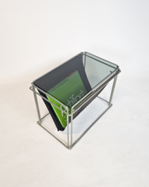 Max Sauze studio -  side table - lectuurbak - metaal -glas - 70s