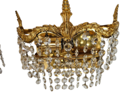 Hollywood Regency stijl - 2 Strass Muurlampen - verguld - 60's
