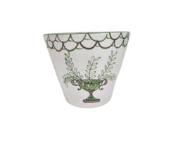 Vintage - keramische bloempot - Italiaans  - hand geschilderd  - bloemen - 60's