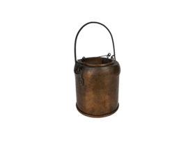 Lijmpot -(rood) koper - geklonken -  rond 1900