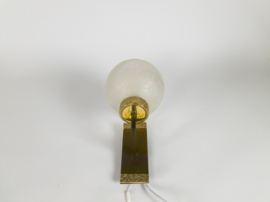 Hollywood Regency stijl - messing - goud - gesatineerd glas - wandlamp - 60's