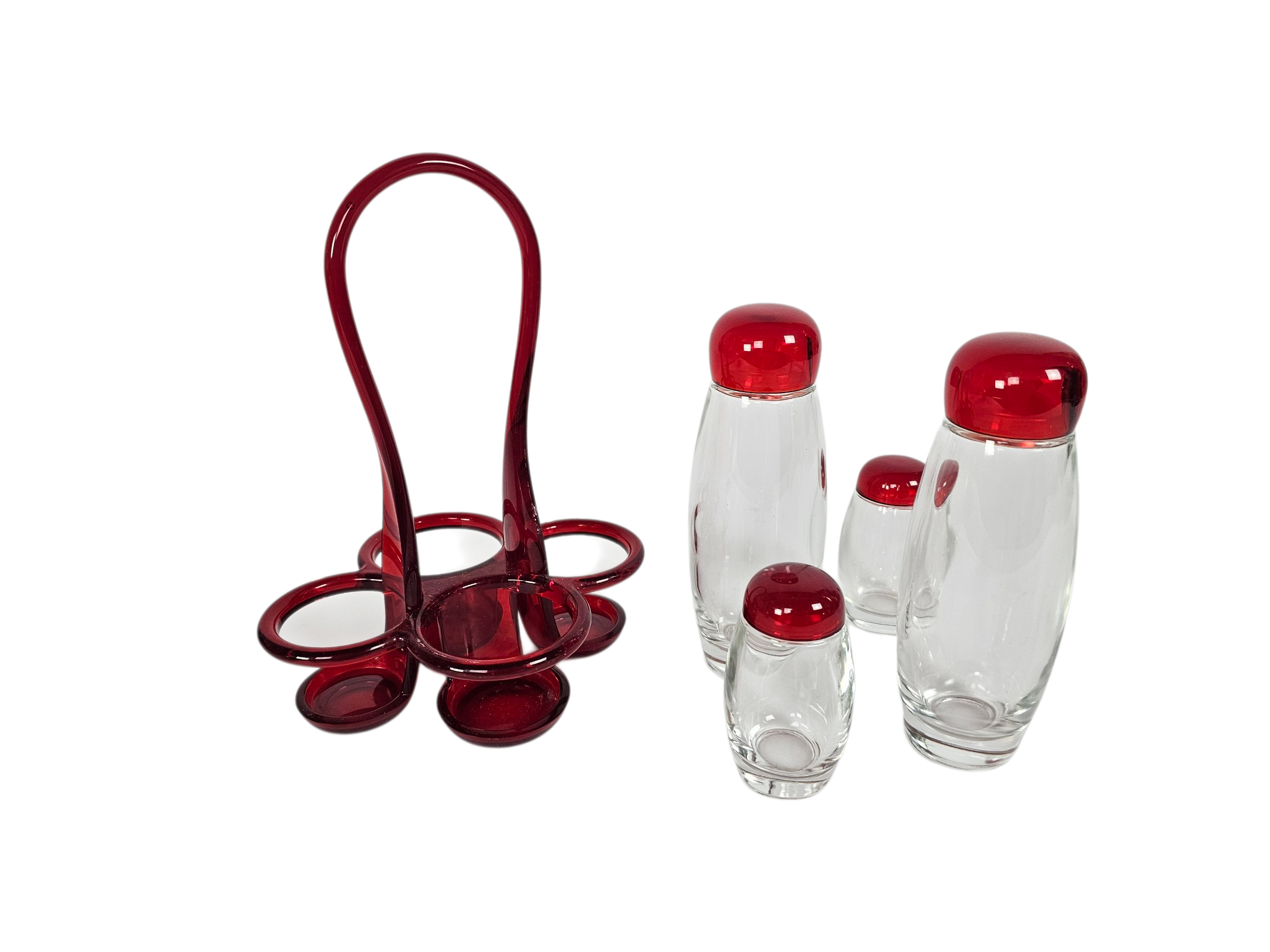 Guzzini - Made In Italy - Glas Cruet set - design Elisabeth Vidal - Italie - 90's