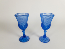 Fostoria Avon - Kobalt blauw - Goblet - Cabochon met intaglio van Martha Washington - 70's