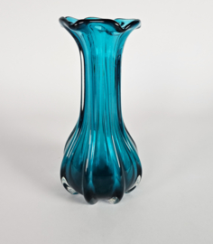 Murano - vaas - aqua blauw - Italie - 3e kwart 20e eeuw
