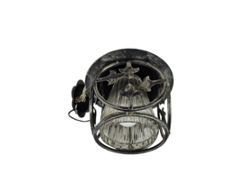 Vintage - Smeedijzeren hanglamp - metaal - glas - 3e kwart 20e eeuw