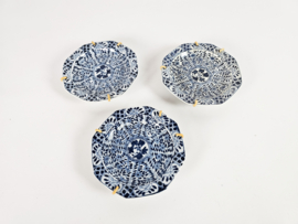 Mosa - Kangxi stijl - 3 x bordje - decor Peterselie - Maastricht - 1901