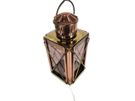 Scheepslamp - ruimlantaarn - koper - glas- messing - Holland - 3e kwart 20e eeuw