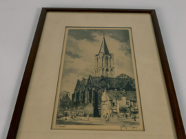 H.E. Roodenburg - Utrecht - Domtoren - (1895 - 1987) - ets - grafiek