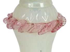 Murano - Opaline - glasdesign - tafellamp - paddenstoel lamp - hand geblazen - 80's