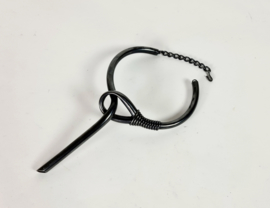 Anne Marie Beretta - ketting - gepatineerd gerold metaal - minimalistisch -  gesigneerd - post modern -  Parijs - 80's